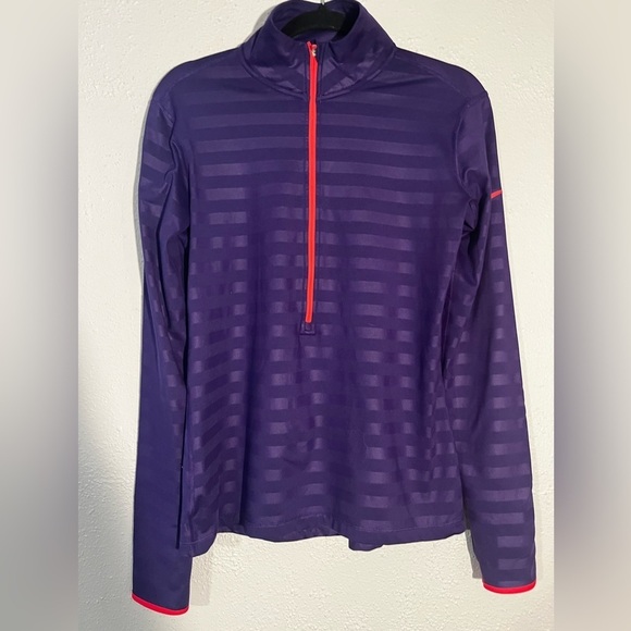 Nike Pro Hyperwarm Dri Fit 1/2 Zip Running Training Pullover Shirt Womens Large - Picture 1 of 4